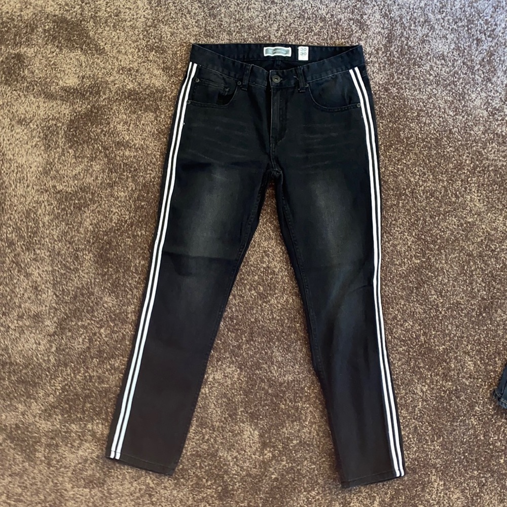 INC Striped Skinny Jeans